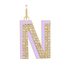 Load image into Gallery viewer, Enamel and Diamond Initial Charm
