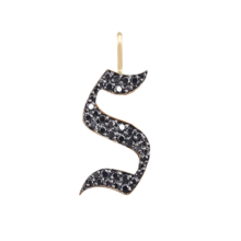 Load image into Gallery viewer, Black Diamond Gothic Initial Charm
