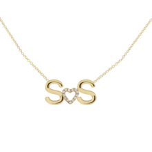 Load image into Gallery viewer, 2 Solid Initials and Middle Charm Custom Necklace
