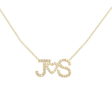 2 Diamond Initials and Middle Charm Custom Necklace