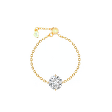 Load image into Gallery viewer, Statement Solitaire Diamond Chain Ring
