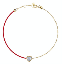 Load image into Gallery viewer, LIMITED EDITION 18k Fancy Heart Diamond Chain/Silk Cord Bracelet
