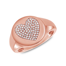 Load image into Gallery viewer, Pave Heart Signet Ring
