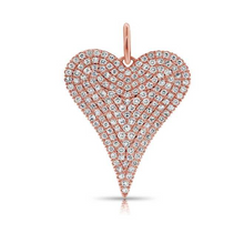 Load image into Gallery viewer, Medium Elongated Diamond Heart Charm
