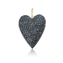 Load image into Gallery viewer, Jumbo Elongated Black Diamond Heart Charm
