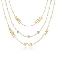 Load image into Gallery viewer, Mixed Shapes Blended Multiple Names Layered Necklace
