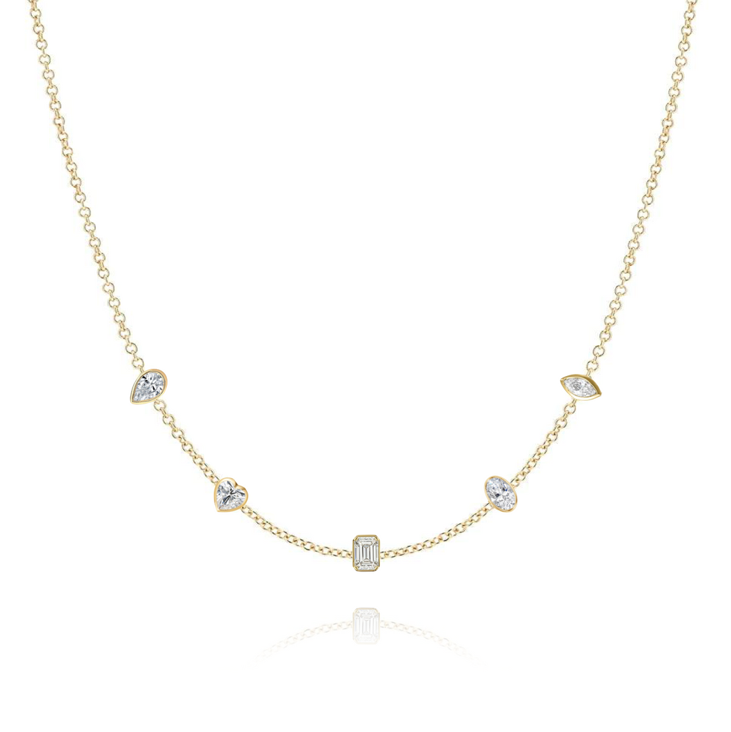 Mixed Shapes Diamond By the Yard Necklace