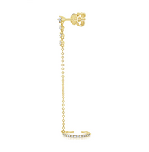 Load image into Gallery viewer, Diamond Chain Earring + Ear Cuff Combo
