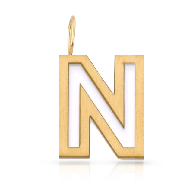 Large Cutout Solid Initial Charm