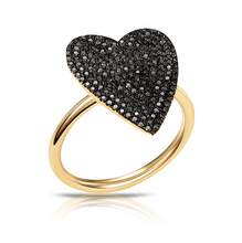 Load image into Gallery viewer, Jumbo Gemstone Pave Heart Ring
