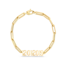 Load image into Gallery viewer, Custom Date on PaperClip Bracelet
