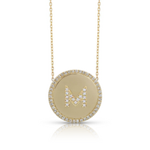 Load image into Gallery viewer, Custom Pave Outline Disc Charm Necklace
