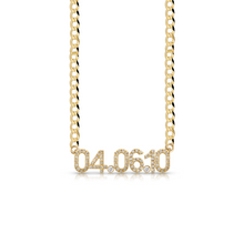 Load image into Gallery viewer, Custom Diamond Date on Curb Cuban Link Necklace
