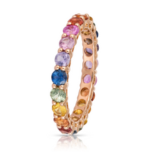 Load image into Gallery viewer, Rounds Rainbow Multisapphire Gemstone Eternity Ring
