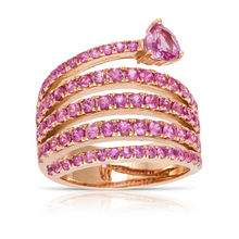 Load image into Gallery viewer, Statement Heart Gemstone Multi-Coil Ring
