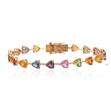 Load image into Gallery viewer, Segment Sapphires Rainbow Tennis Bracelet

