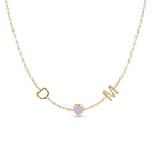 Load image into Gallery viewer, Initials and Enamel Heart Necklace
