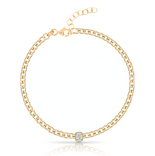 Load image into Gallery viewer, 5mm Statement Fancy Diamond Bezel Cuban Link Anklet
