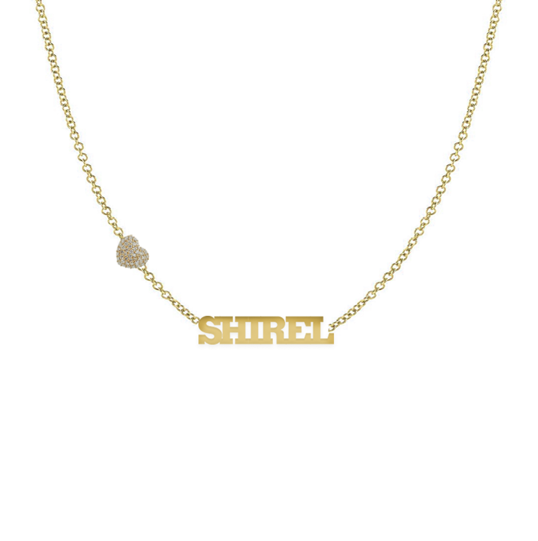Name Necklace with Diamond Charm