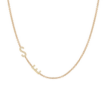 Load image into Gallery viewer, Diamond Asymmetrical Multiple Initials Necklace
