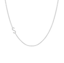 Load image into Gallery viewer, Asymmetrical Initial with Tiny Diamond Necklace
