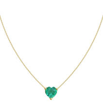 Load image into Gallery viewer, 1.07ct Diamond Solitaire Emerald Heart Necklace
