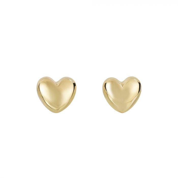Solid Gold Heart Studs