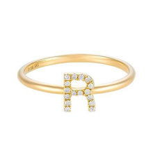Load image into Gallery viewer, 14k Diamond Initial Ring
