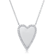 Load image into Gallery viewer, Gold Heart Necklace with Pave Outline
