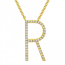 Load image into Gallery viewer, Jumbo Diamond Initial Necklace
