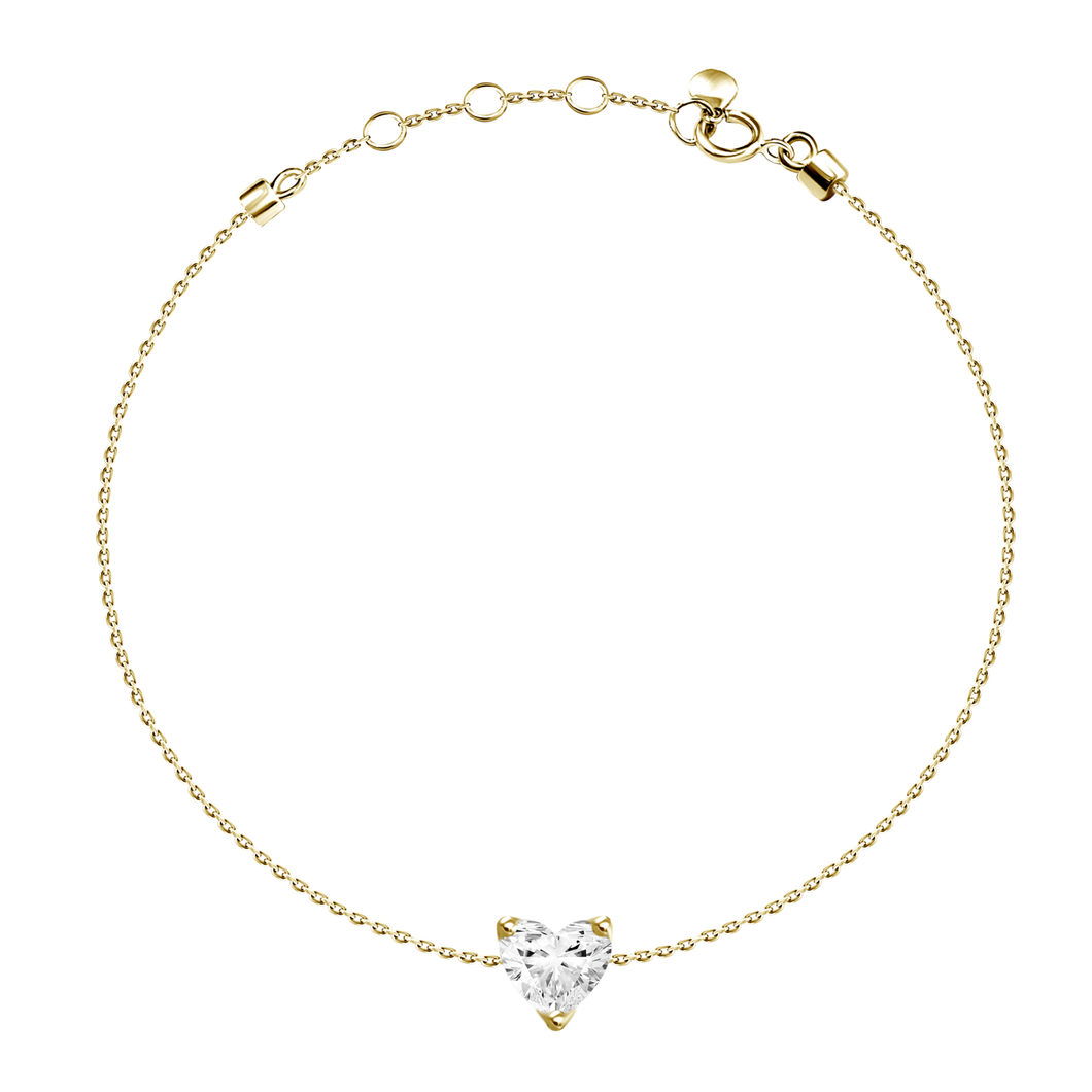 0.4ct Heart Diamond Dainty Bracelet
