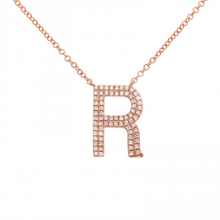Load image into Gallery viewer, Double Row Pave Diamond Initial Necklace
