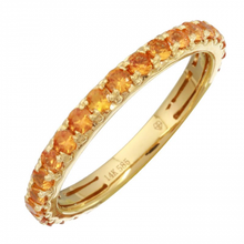 Load image into Gallery viewer, Gemstone Yellow Sapphire Stackable Eternity Ring
