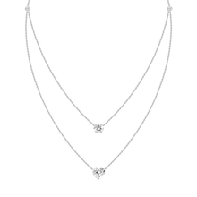 Load image into Gallery viewer, Double Row Multishape Solitaires (+ Heart) Diamond Layered Necklace

