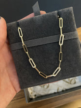 Load image into Gallery viewer, Segment Diamond Links 4.2MM Paper Clip Necklace

