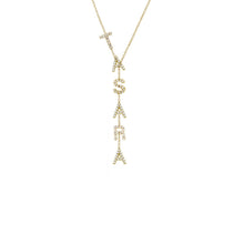 Load image into Gallery viewer, Drop Down Asymmetrical Diamond Initials Necklace
