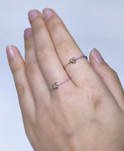 Load image into Gallery viewer, 18k Fancy Diamond Heart Chain/Silk Cord Bracelet Chain Ring
