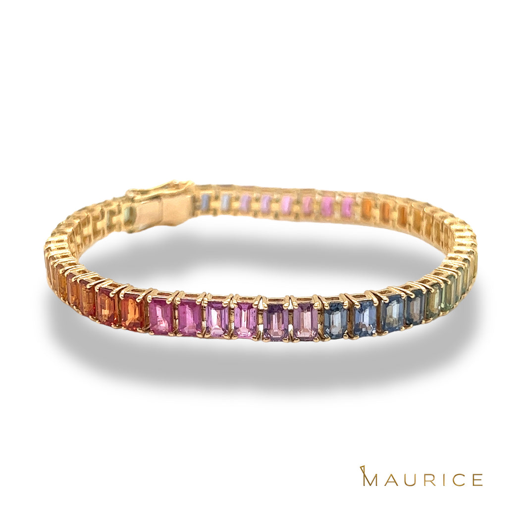 Rainbow sapphire bracelet