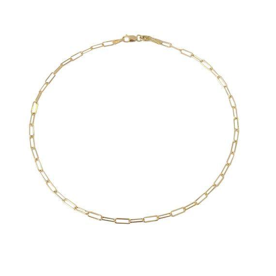 Thin 2mm Paper Clip Anklet